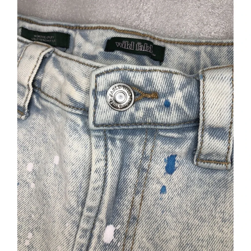 Wild Fable Highest Rise Utility Paint Splatter Bermuda‎ Jean Denim Shorts Size 0